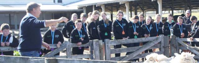 sheep yards image of students in the sheep yards