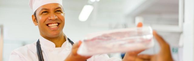 butcher selling meat butcher selling meat